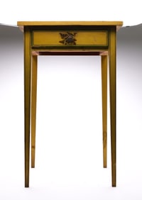 Paint decorated four legged stand.