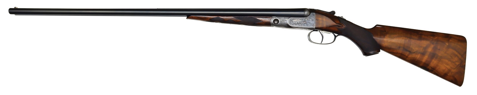 FANTASTIC ULTRA RARE AND DESIRABLE PARKER CHE 28 GAUGE.: SN. 170334. Cal. 28ga. Built a 00 frame with 28" Acme steel brls that have matted concave tapered top rib with twin white beads. Brl flats with unstruck brl weight of 2lbs. 14oz. Splinter fo