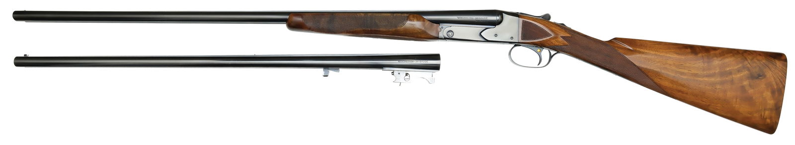 RARE AND DESIRABLE WINCHESTER MODEL 21 TRAP GRADE TWO BARREL SET. (1 of 12)