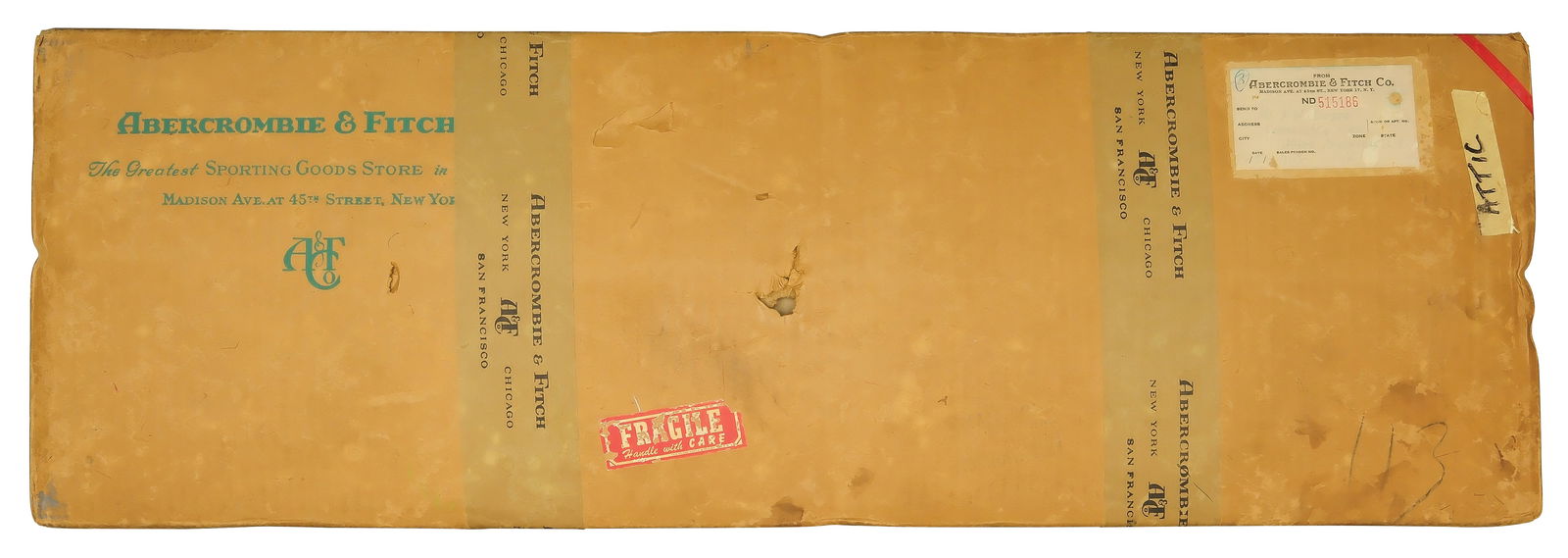 SUPER COOL AND VERY RARE ORIGINAL ABERCROMBIE & FITCH SHIPPING BOX. (1 of 2)