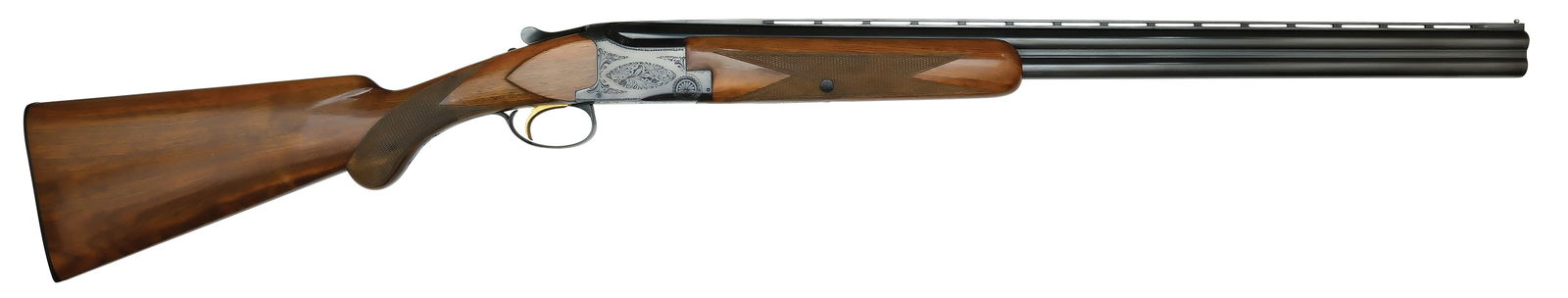 EXCELLENT EARLY PRODUCTION BROWNING 20 BORE SUPERPOSED SHOTGUN.: SN. 10174. Cal. 20ga. Built in approximately 1956 with 26-1/2" brls that have slightly raised matted ventilated top rib with steel front bead. Left side with usual maker's stamp and factory original "