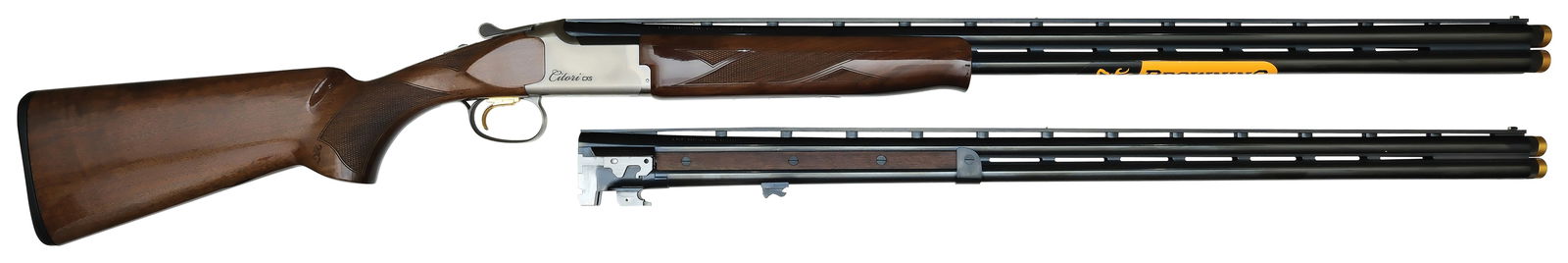 EXTREMELY USEFUL BROWNING CITORI CXS 20 AND 28 GAUGE TWO BARREL SET WITH BOXES.: SN. JP31076YZ131. Cal. 20ga & 28ga. Built with 30" 20 bore and 30" 28 bore brls that have slightly raised matted ventilated ribs with white mid and front beads. Schnabel tipped walnut forends have coi