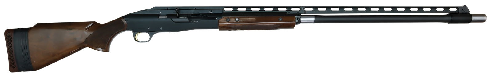 EXCELLENT BROWNING RECOILESS SINGLE BARREL TRAP SHOTGUN WITH ORIGINAL BOX. (1 of 2)