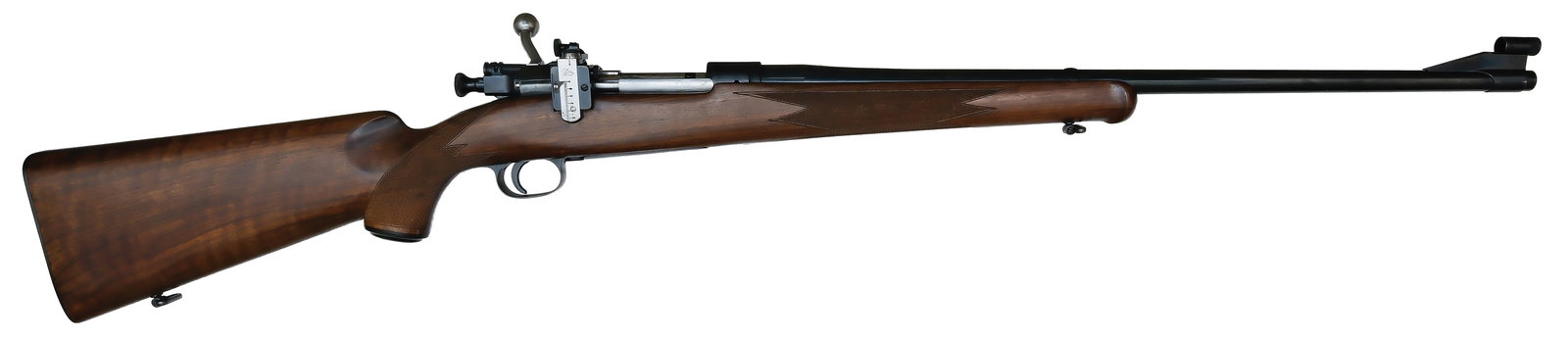VERY UNUSUAL LEFT HANDED R. F. SEDGLEY BOLT ACTION RIFLE. (1 of 2)