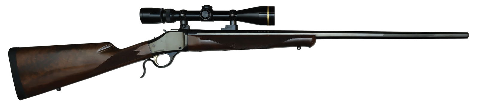 EXCELLENT BROWNING MODEL 1885 RIFLE WITH SCOPE. (1 of 2)