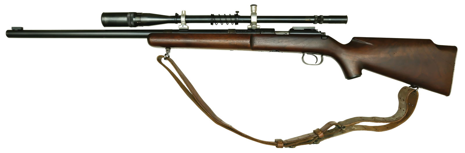 INTERESTING PRE '52A HEAVY BARREL TARGET RIFLE WITH SCOPE. (1 of 2)
