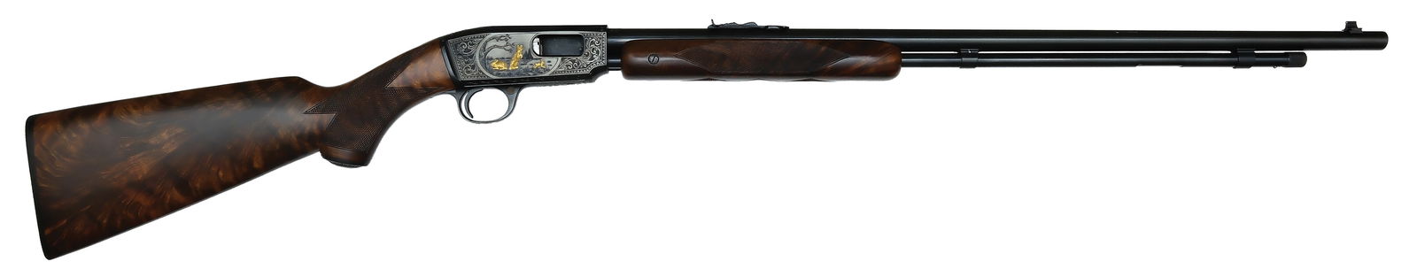 INCREDIBLE NEAR MINT FACTORY ENGRAVED AND GOLD INLAID WINCHESTER MODEL 61 RIFLE WITH ORIGINAL BOX (1 of 7)