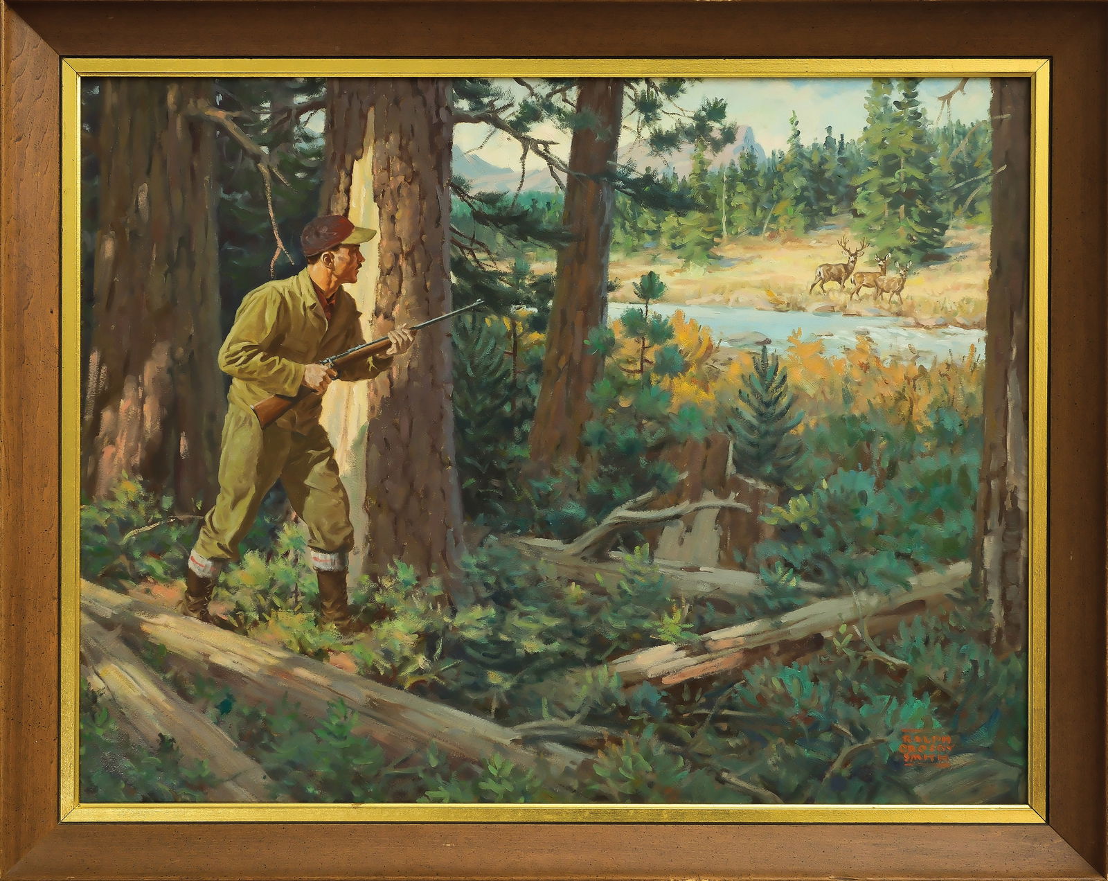 RALPH CROSBY SMITH IMPRESSIVE OIL ON BOARD. (1 of 1)