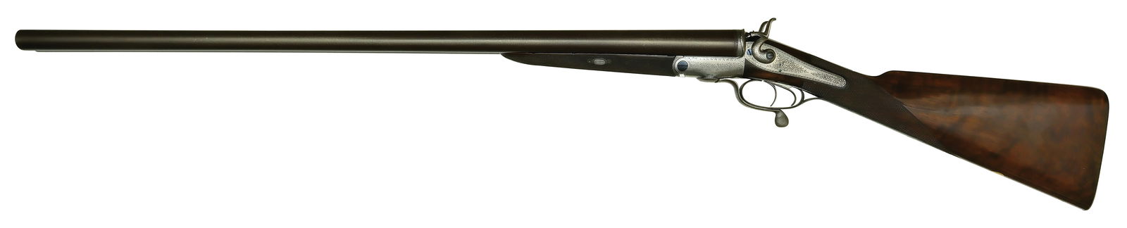 EXCELLENT LIGHTWEIGHT NITRO PROVED PURDEY 10 BORE HAMMER SHOTGUN.: SN. 6272. Cal. 10ga. Built with 29-7/8" nitro proved Damascus brls that have Damascus top rib and small steel front bead. Rib is engraved "J. PURDEY 314 1/2 OXFORD STREET LONDON". Breech ends of brls