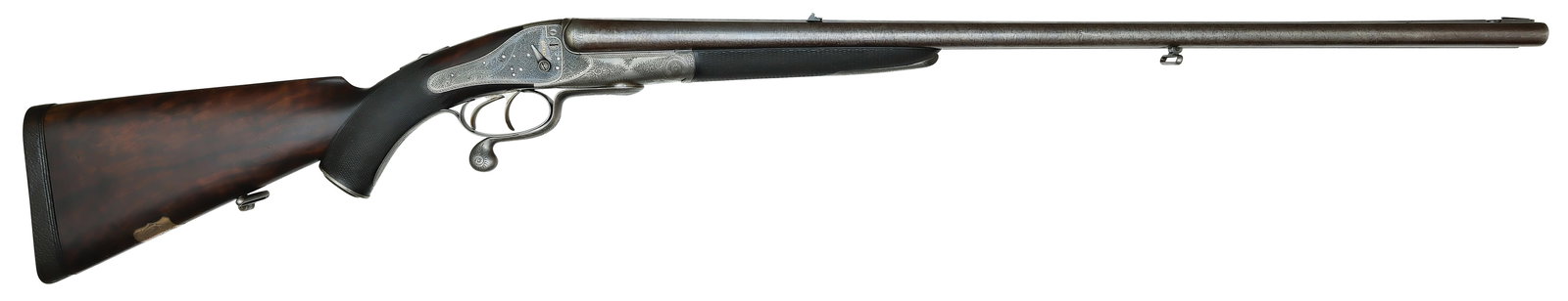 FANTASTIC ORIGINAL CONDITION ALEXANDER HENRY .577/500 BPE HAMMERLESS DOUBLE RIFLE WITH ORIGINAL CASE (1 of 11)