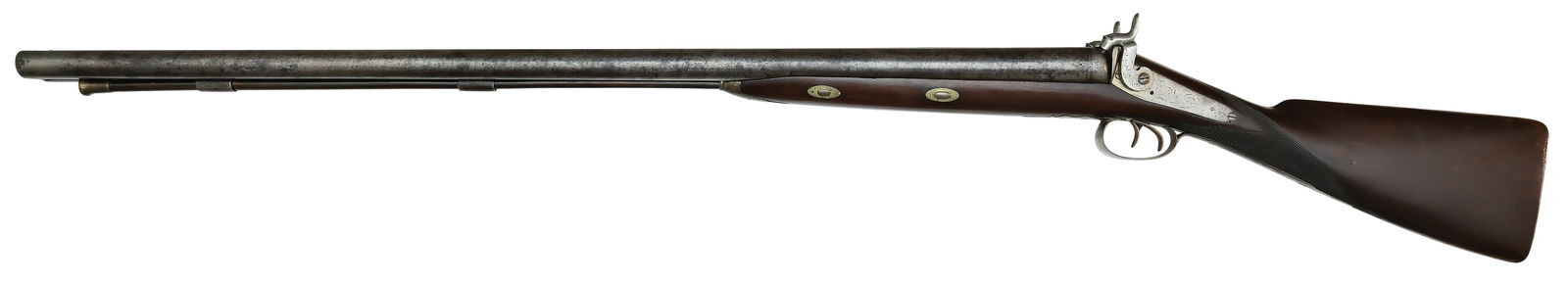 IMPRESSIVE FOUR BORE DOUBLE BARREL MUZZLELOADER. (1 of 4)