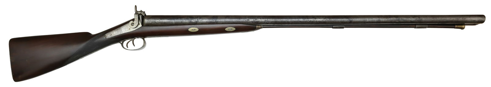 IMPRESSIVE FOUR BORE DOUBLE BARREL MUZZLELOADER. - 2