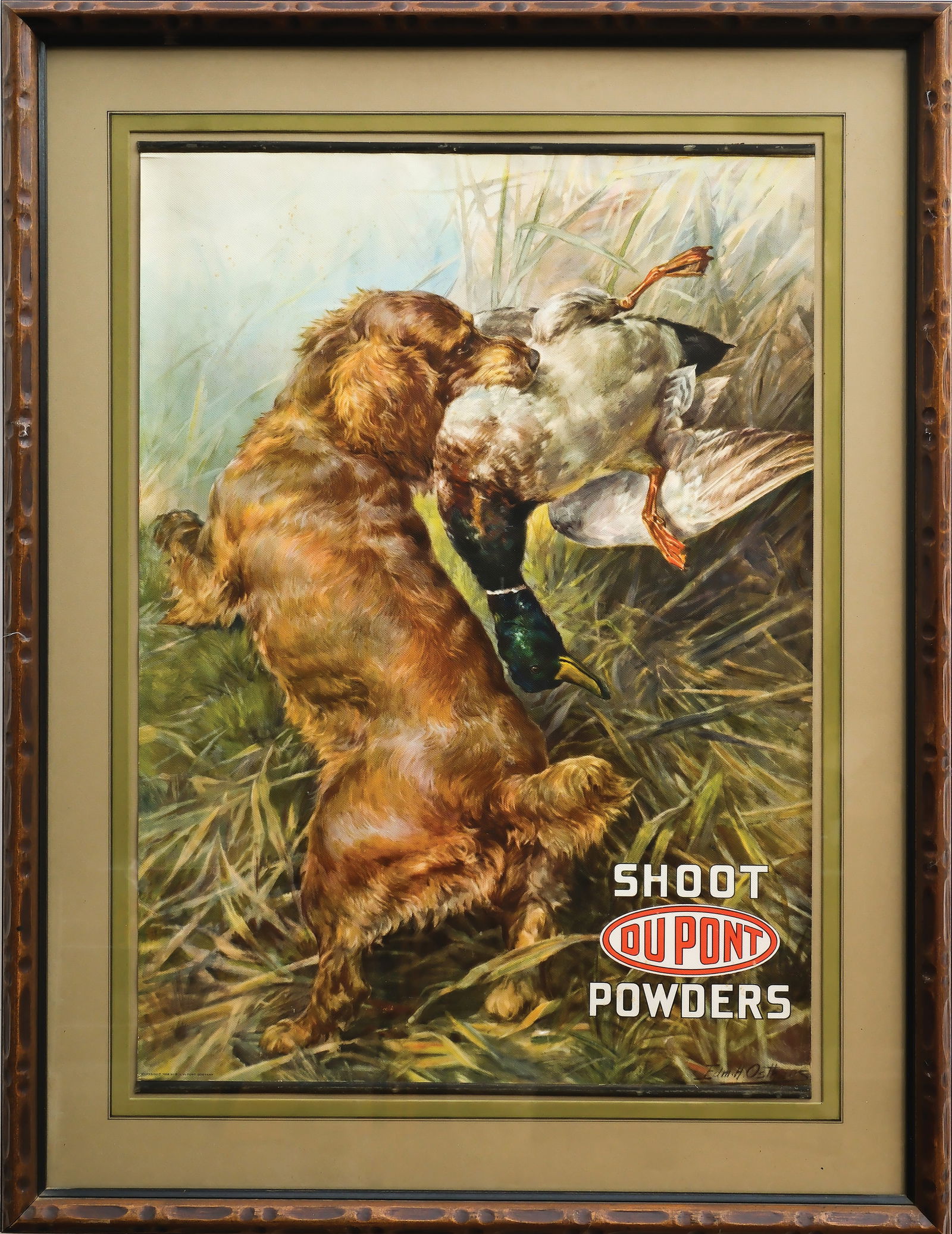 Desirable DuPont advertising poster.: Artwork by Edmund Osthaus. With top and bottom bands. Measures 28.5" x 20". A few small areas of light staining, otherwise very good and original.