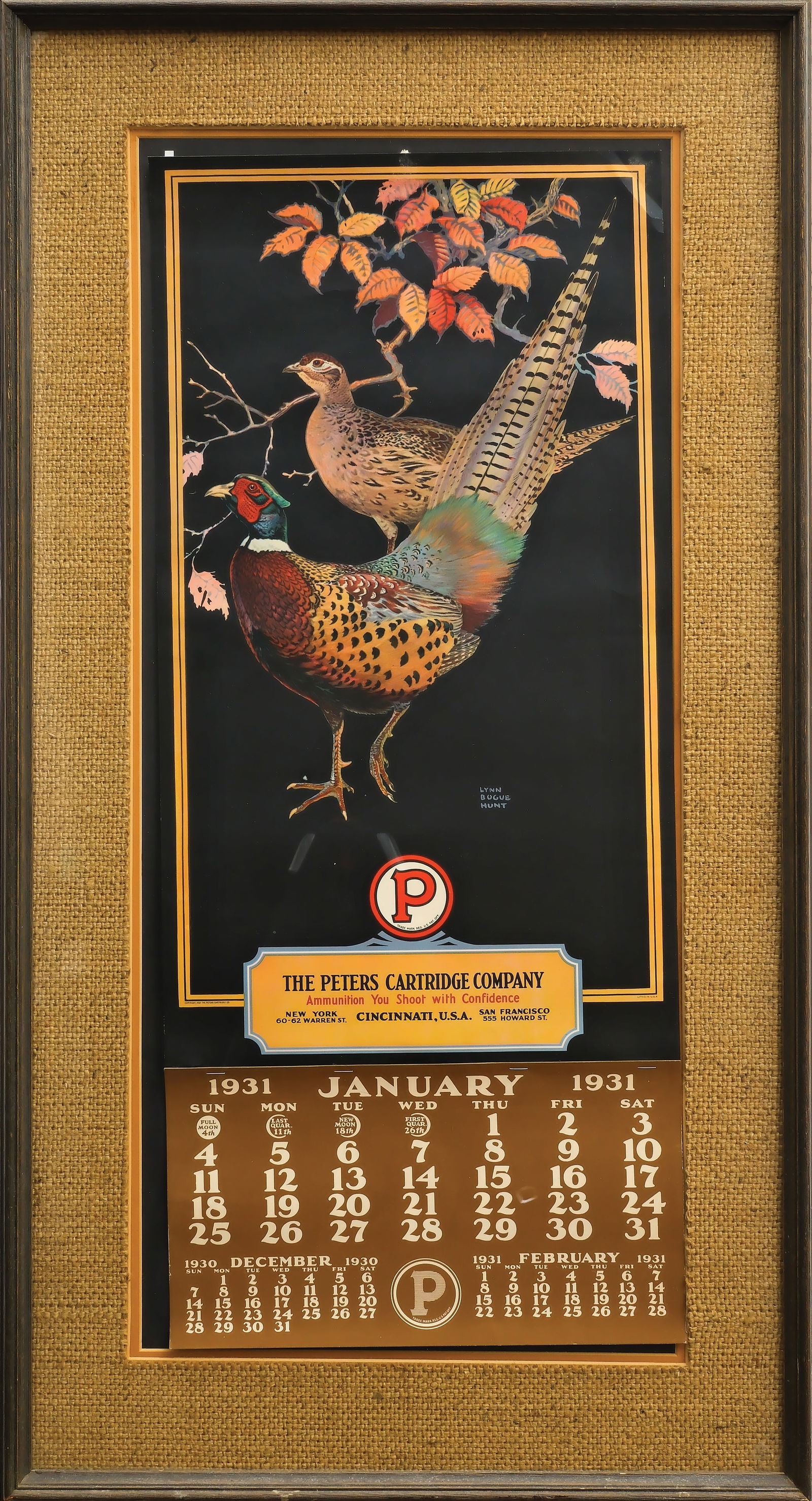 Peters Cartridge Company advertising calendar. (1 of 1)