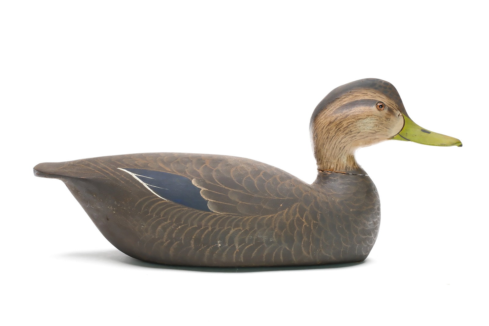 Ward Brothers, Crisfield, Maryland.: Outstanding black duck. Bishops Head style with slightly turned head. Decoy does not appear to have ever been used. Measures 17.5" long. Provenance: Jim and Diane Cook collection.