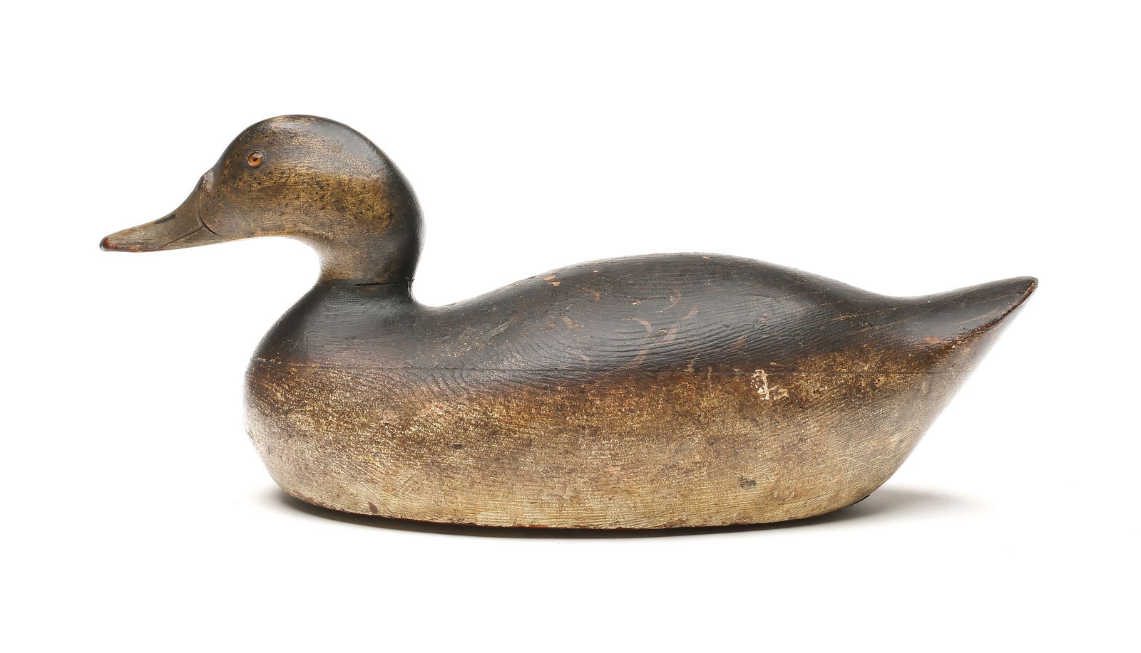 Mason Decoy Factory (1889-1924), Detroit, Michigan.: Very rare widgeon hen. Hollow carver premier body. Measures 14.75" long.