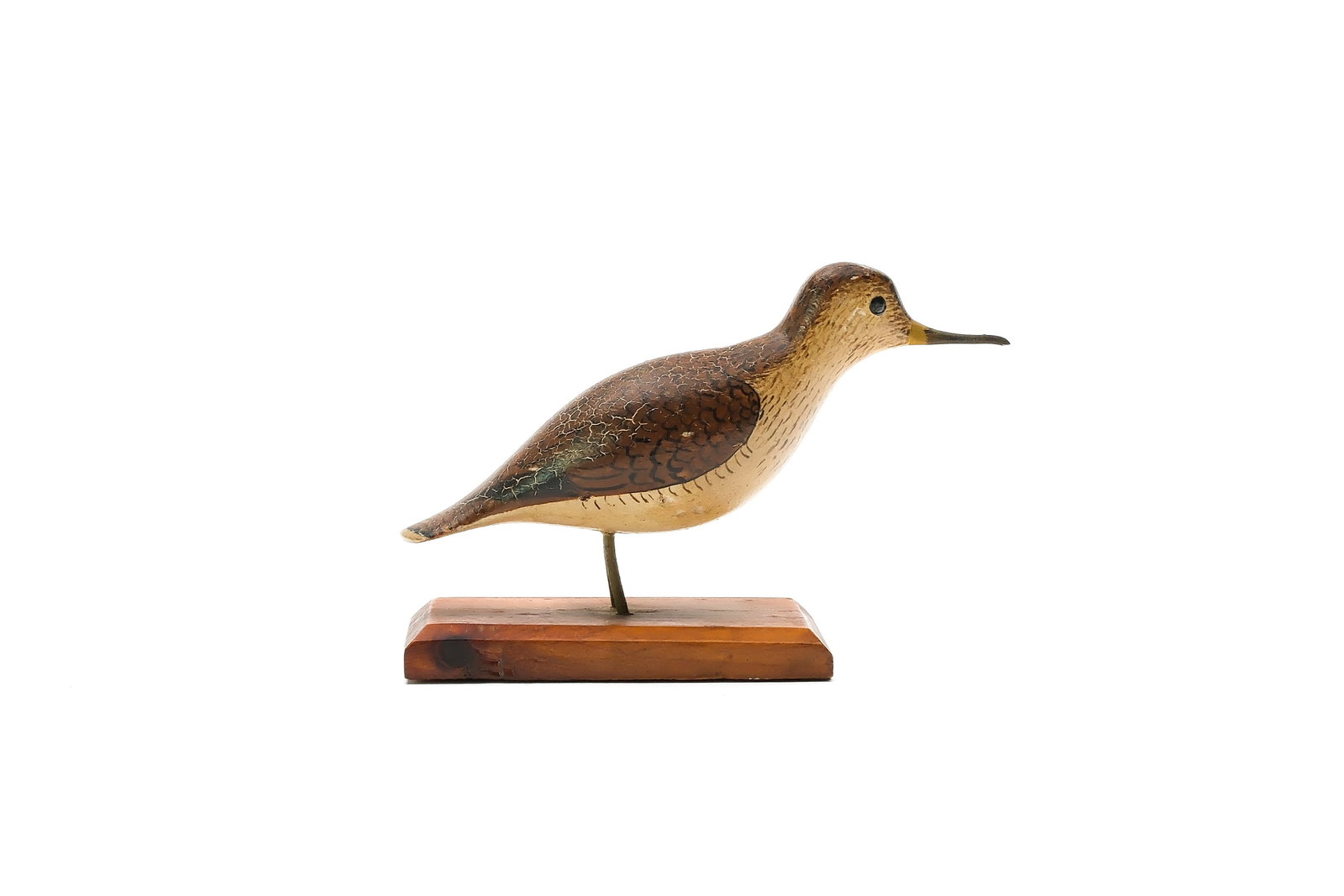 George Boyd (1873-1941), Seabrook, New Hampshire.: Miniature upland plover. Identified on the underside. Measures 4" long. Provenance: Dan Graf collection.