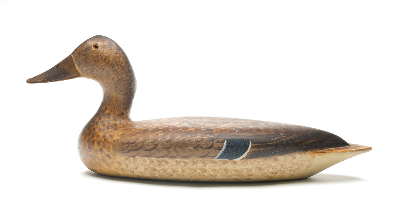 Bert Graves (1880-1956), Peoria, Illinois.: Outstanding oversized mallard hen. Hollow carved with excellent paint detail. Measures 22.5” long. Provenance: Jim and Diane Cook collection. ???????