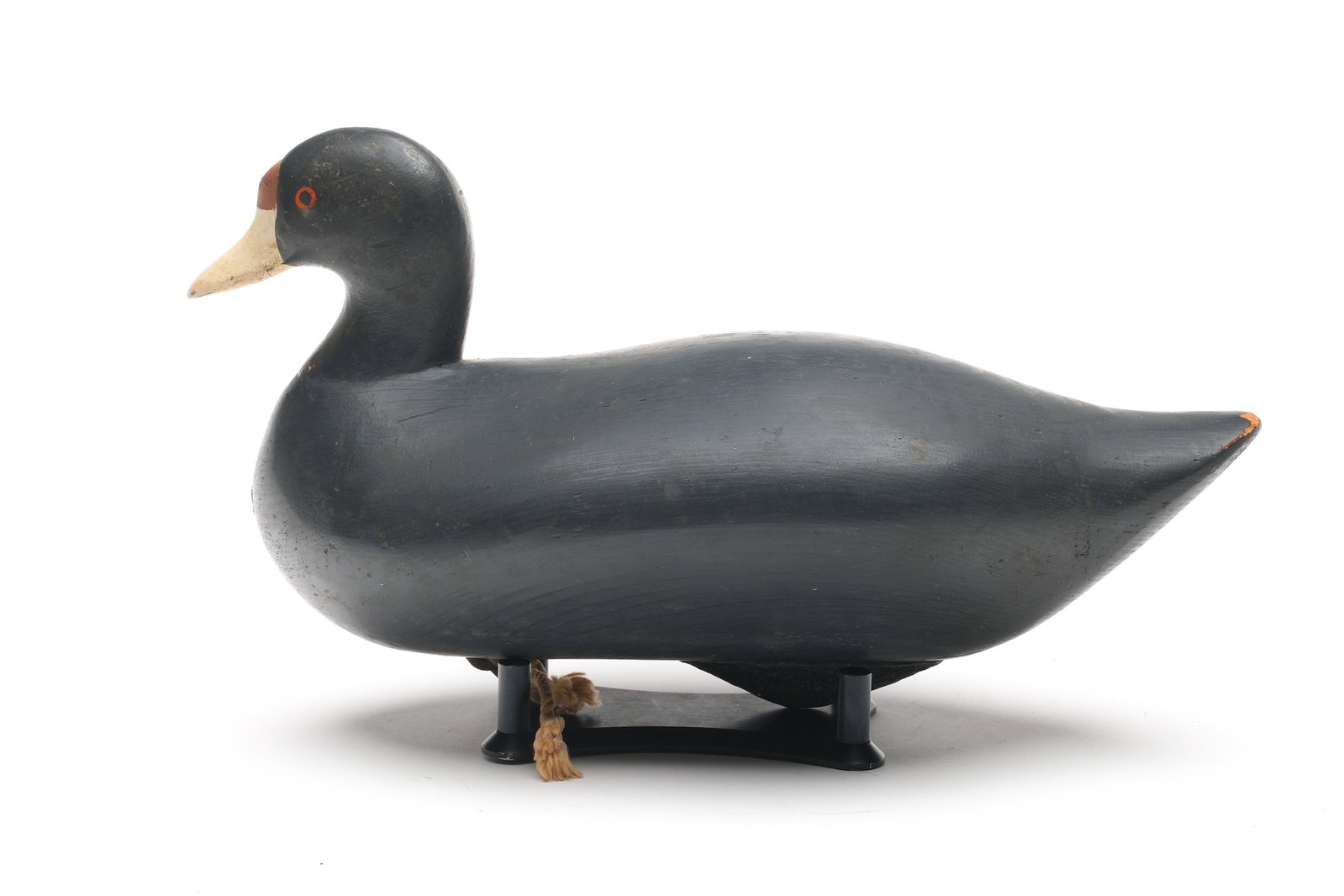 Madison Mitchell (1901-1993), Havre de Grace, Maryland.: Early coot. North-South line tie staple. Signed and dated 1948 in electro-pen. Measures 13" long.
