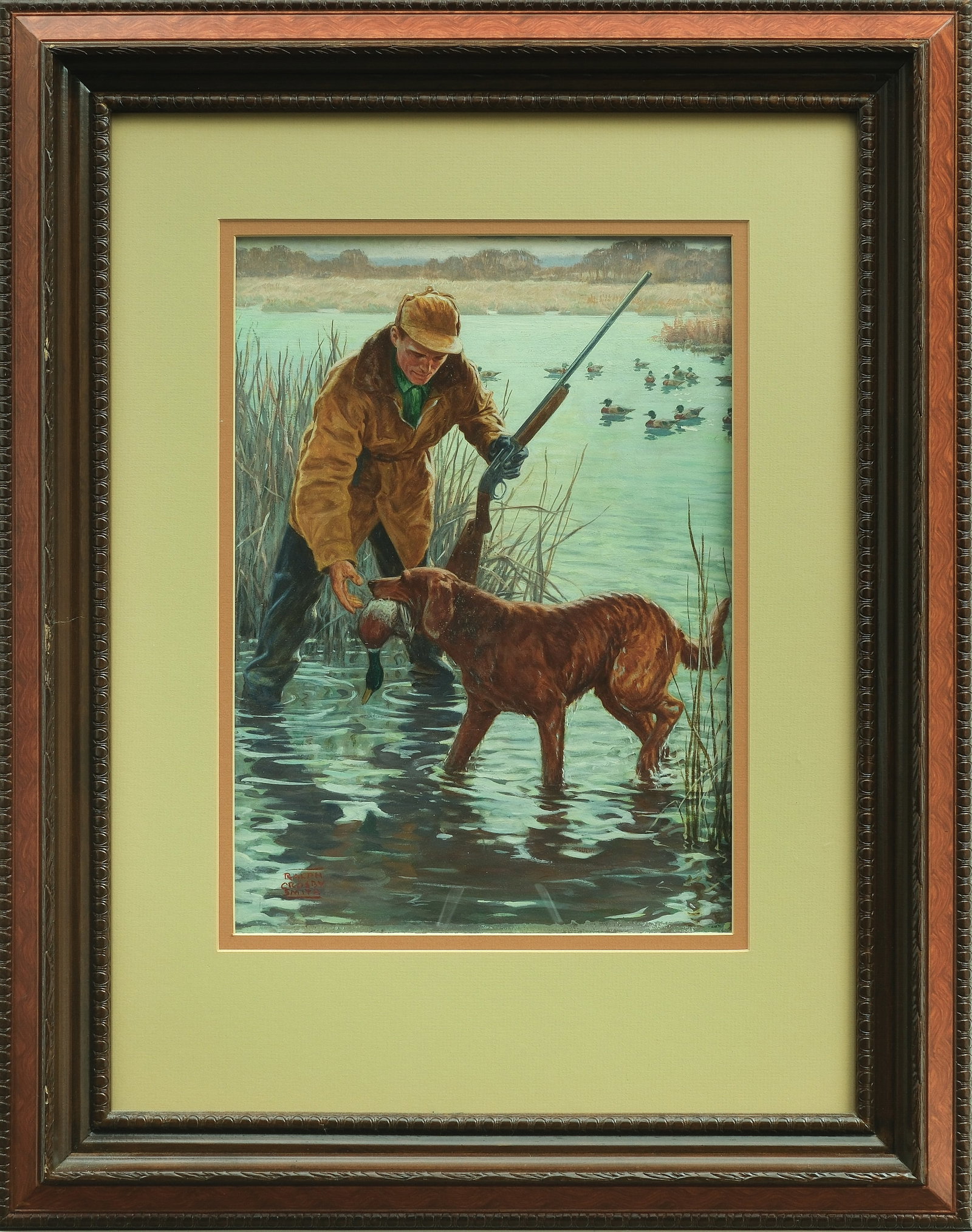Ralph Crosby Smith (1907-1962), oil on board.: Image measures 16.5" x 11.75", frame measures 29.25" x 23". 