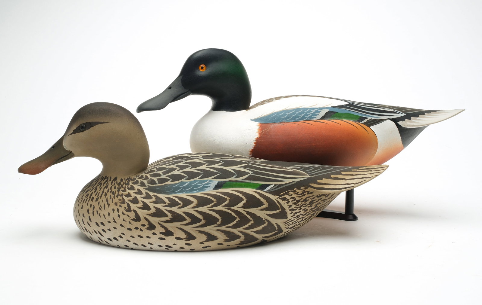 Oliver Lawson (b.1938), Crisfield, Maryland.: Shoveler pair. Both signed and dated 1981. Measure 15" long.