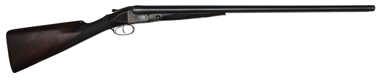 BEAUTIFUL PARKER BHE GRADE 12 BORE.: SN. 163208. Cal. 12ga. Built on a No. 2 frame with 30" Acme steel brls that have matted concave top rib with small steel front bead and usual rib legend. Breech ends of brls with ring of engraving and
