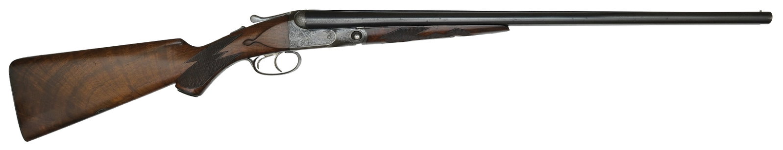 EXCELLENT PARKER DH GRADE 16 GAUGE.: SN. 224932. Cal. 16ga. Built on a No. 1 frame with 26" Titanic brls that have matted concave top rib with steel front bead. Brl flats with 3lbs. 5oz. unstruck weight and Overload proof stamps. Sp