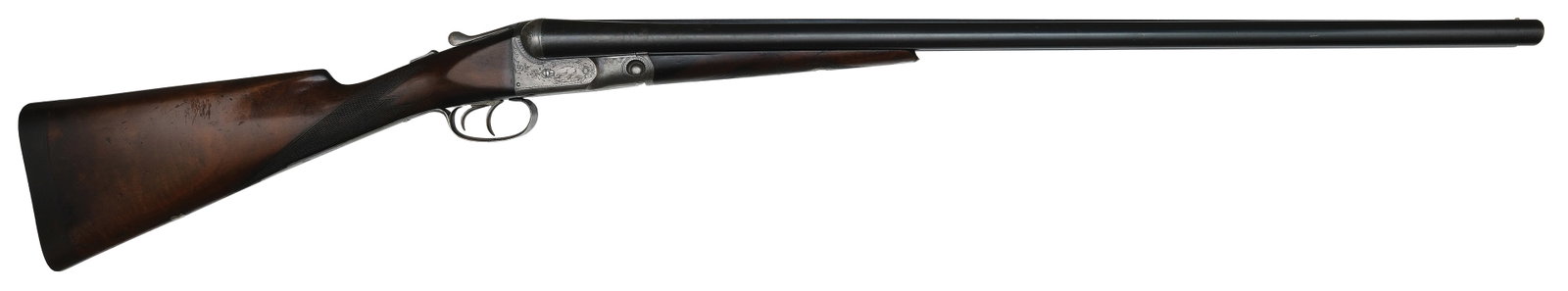 PARKER GHE 12 BORE GAME GUN.: SN. 204443. Cal. 12ga. Built on No. 2 frame with 30" Parker Special steel brls that have matted concave top rib with twin white beads. Brl flats with unstruck weight of 4lbs. 0oz. Splinter forend chec