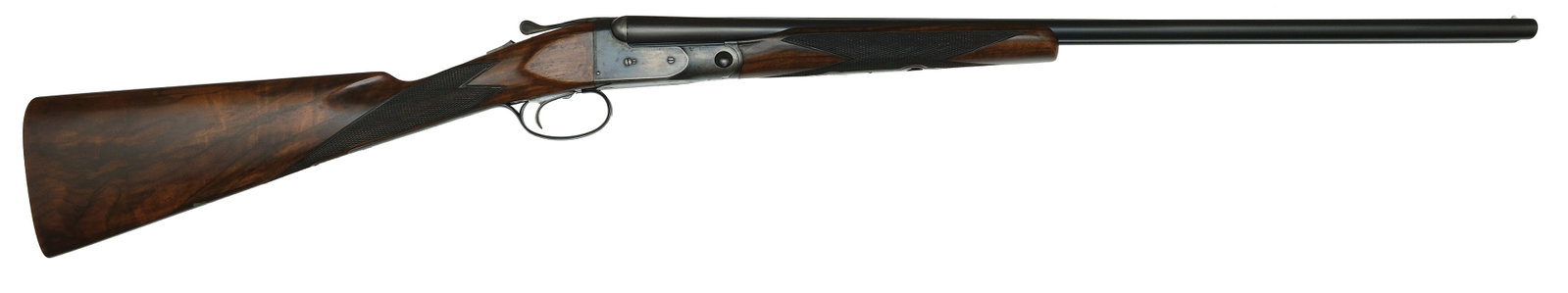 DESIRABLE PARKER VHE GRADE 28 BORE SHOTGUN.: SN. 171507. Cal. 28ga. Built on a 00 frame with 26" Vulcan steel brls that have twin white beads. Brl flats with unstruck weight of 2lbs. 12oz. Walnut beavertail forend is point pattern checkered