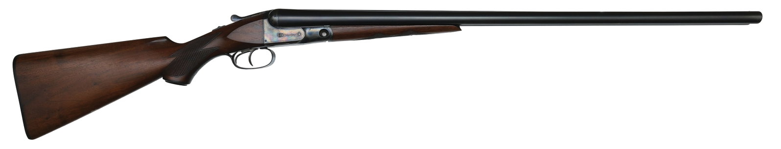 SUPERIOR HIGH ORIGNAL CONDITION PARKER VHE GRADE 12 GAUGE SHOTGUN.: SN. 180353. Cal. 12ga. Built No. 2 frame with 30" Vulcan steel brls that have matted concave top rib and brass front bead. Flats with unstruck weight of 4lbs. 2oz. Walnut splinter forend is diamond pa