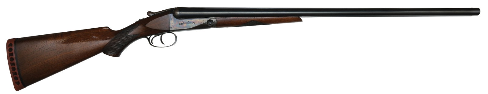 FINE ORIGINAL CONDITION EARLY PRODUCTION PARKER TROJAN 16 BORE SHOTGUN.: SN. 176299. Cal. 16ga. Built on a No. 1 frame with 28" brls that have usual maker's stamps and scarce early production small doll's head extension. Flats with unstruck weight of 3lbs. 6oz. Splinter fo
