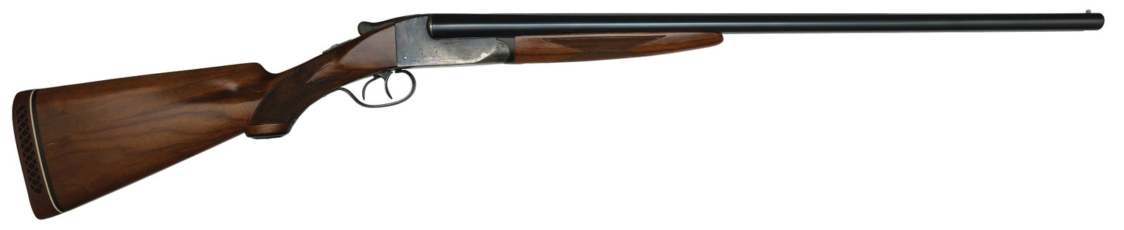 GOOD LOOKING ITHACA FLUES MODEL FIELD GRADE 20 BORE SHOTGUN.: SN. 312760. Cal. 20ga. Built with 26" "Smokeless Powder Steel" brls that have slightly raised matted top rib with large white front bead. Brl flats with SN, "0", and "4" stamped. Walnut splinter foren