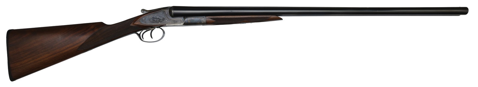 EXCEPTIONAL HIGH ORIGINAL CONDITION L.C. SMITH GRADE 3E 12 GAUGE LIVE BIRD GUN.: SN. 9106. Cal. 12ga. Made with 30" nitro steel brls, 2-7/8" chambers, that have matted concave top rib with small brass front bead. Rib extension stamped "HUNTER ARMS CO. FULTON, N.Y.". Blued brl flat