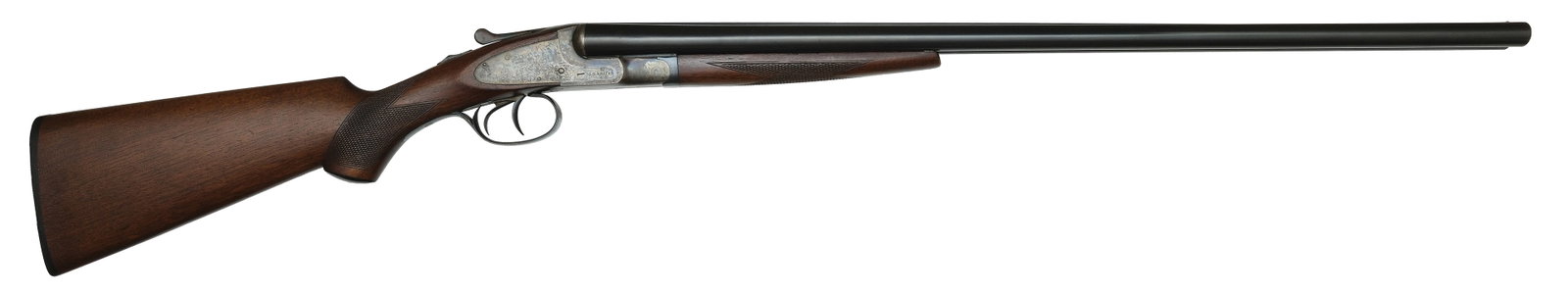 CLEAN ORIGINAL L.C. SMITH FIELD GRADE 16 BORE SHOTGUN.: SN. 135111. Cal. 16ga. Built with 28" brls that have slightly raised matted concave top rib with brass front bead. Top of brls with usual maker's stamps. Walnut splinter forend is point pattern checke