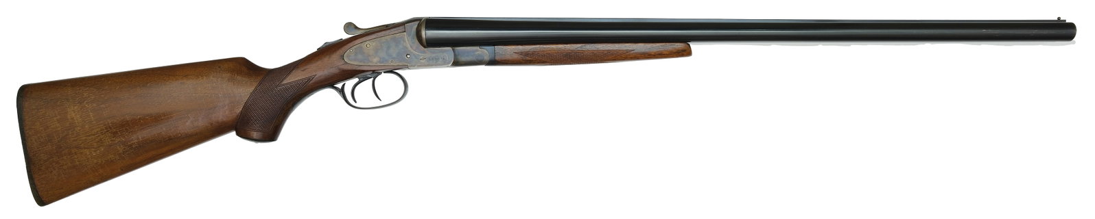 EXCELLENT ORIGINAL CONDITION L.C. SMITH FIELD GRADE 12 BORE SHOTGUN.: SN. FWS12708. Cal. 12ga. Built with 26" Armor steel brls that have usual maker's stamps and matted raised top rib with brass front bead. Friction type splinter forend checkered in point pattern with b