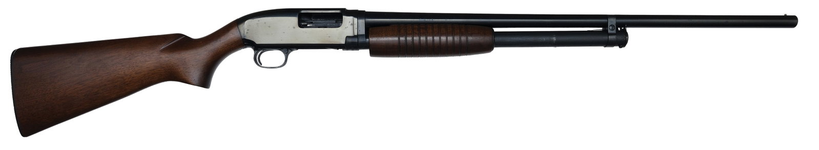 MINTY ORIGINAL WINCHESTER MODEL 12 16 GAUGE WITH FACTORY IMPROVED CYLINDER CHOKE.: SN. 1883645. Cal. 16ga. Built with 26" blued round brl that has steel front bead an d usual maker's stamps on left side. Grooved walnut forend. Blued receiver. Flat knob pistol grip walnut buttstock w