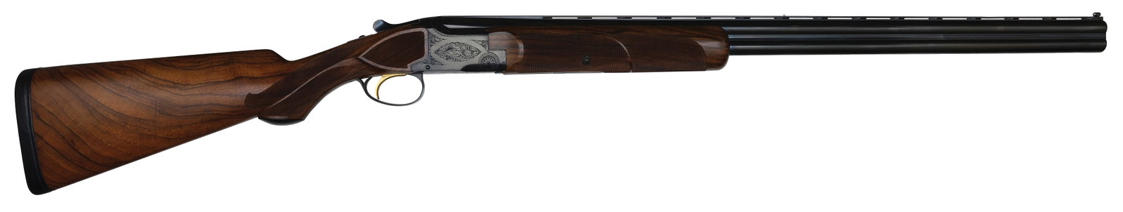EXCELLENT BROWNING SUPERPOSED LIGHTNING 20 GAUGE GAME GUN.: SN. 58243v69. Cal. 20ga. Built with 28" brls that have slightly raised matted ventilated top rib with white mid and white front bead. Left side brl markings with Skeet / Skeet choke stamps. Upgraded w
