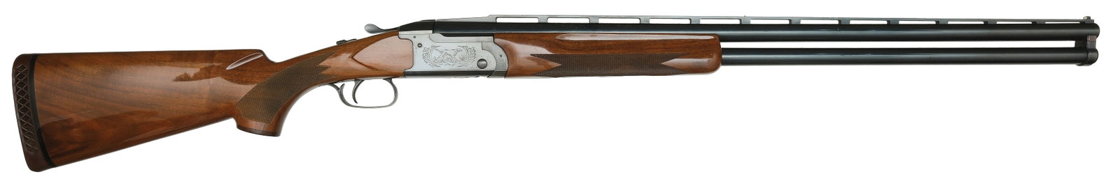REMINGTON MODEL 3200 CLAYS GUN.: SN. 6398. Cal. 12ga. Built with 30" ventilated rib brl that has twin white beads. Finger groove walnut forend is point pattern checkered with blued slide release and iron. Blued receiver with stamped 