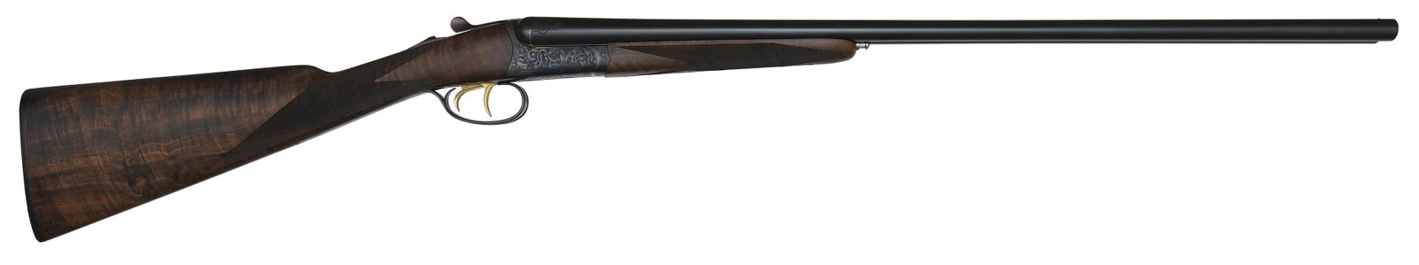 AS NEW CSMC RBL 20 BORE LAUNCH EDITION WITH CASE.: SN. RBL001638. Cal. 20ga. Built with 28" brls. Slim walnut beavertail forend checkered in point and diamond pattern. Casehardened and engraved round body boxlock receiver engraved in standard pattern 
