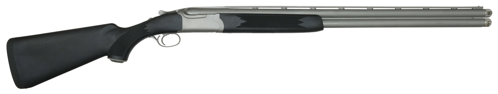 RUGER RED LABEL ALL WEATHER 12 BORE SHOTGUN.: SN. 411-72587. Cal. 12ga. Built with 28" brls that have ventilated top rib with brass front bead. Black carbon fiber forearm is point pattern checkered with latch release. Stainless coated receiv
