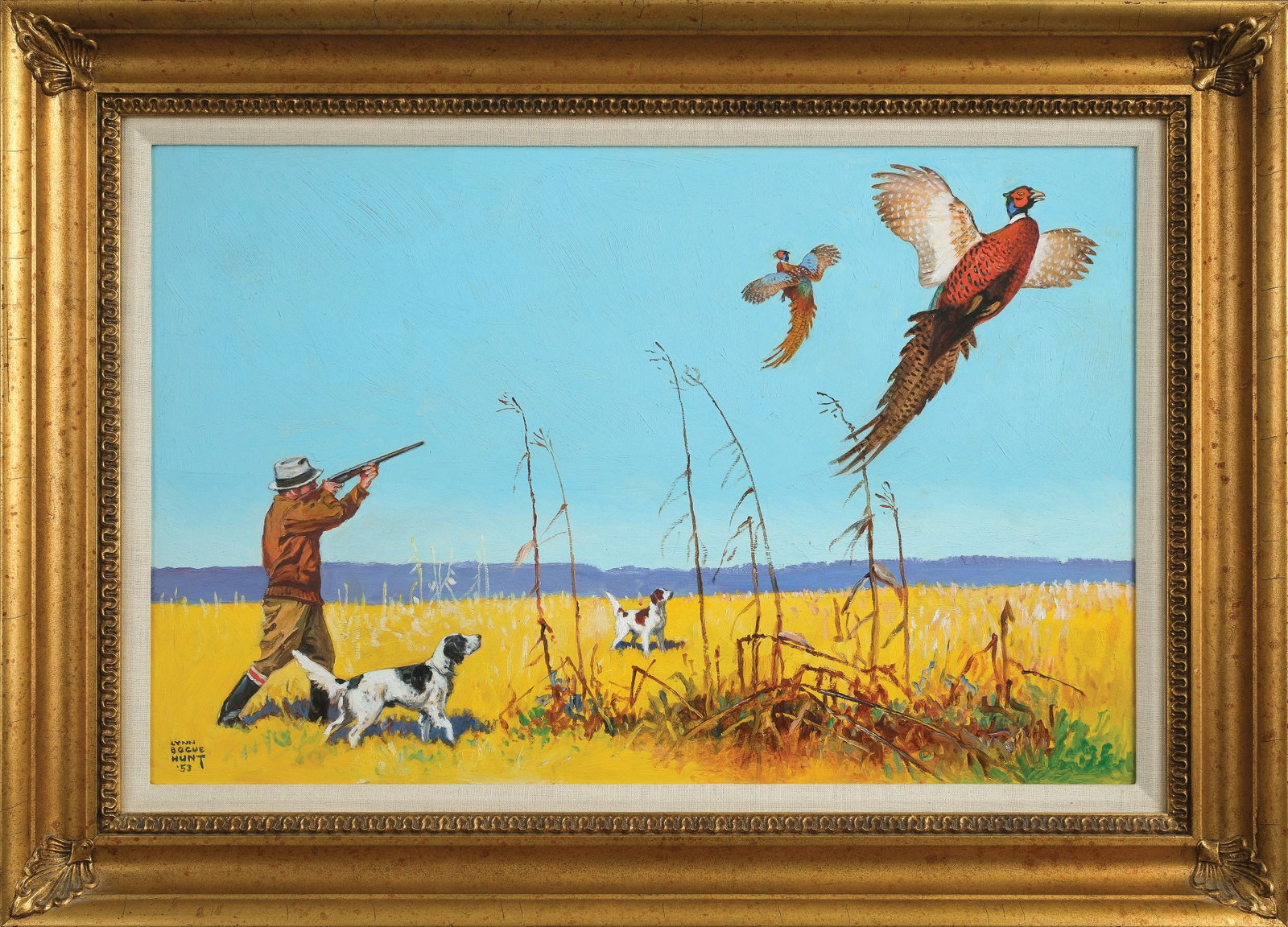 Lynn Bogue Hunt (1878-1960), oil on canvas.: Signed and dated lower left. 15 7/8 x 24 ¾ in. (image). 21 ½ x 31 in. (frame).