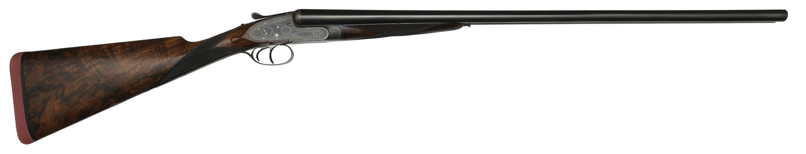 FINE 16 BORE JAMES PURDEY SHOTGUN WITH ASSISTED OPENING SYSTEM.: SN. 16782. Cal. 16ga. Built with 29" Chopperlump Whitworth fluid steel brls that have concave top rib with steel front bead. Rib with usual Audley House maker's inscription. Breech ends with small rin