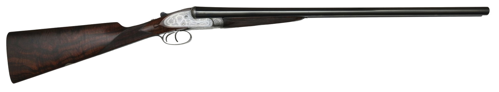 EXCEPTIONALLY RARE LIGHTWEIGHT 12 BORE GAME GUN WITH ASSISTED OPENING SYSTEM BY FREDRICK BEESLEY: FROM PURDEY'S. SN. 1193. Cal. 12ga. Built as No. 4 of a quartet with 27" Whitworth fluid steel brls that have concave top rib with brass mid and front beads. Tops of brls engraved "WHITWORTH'S FL
