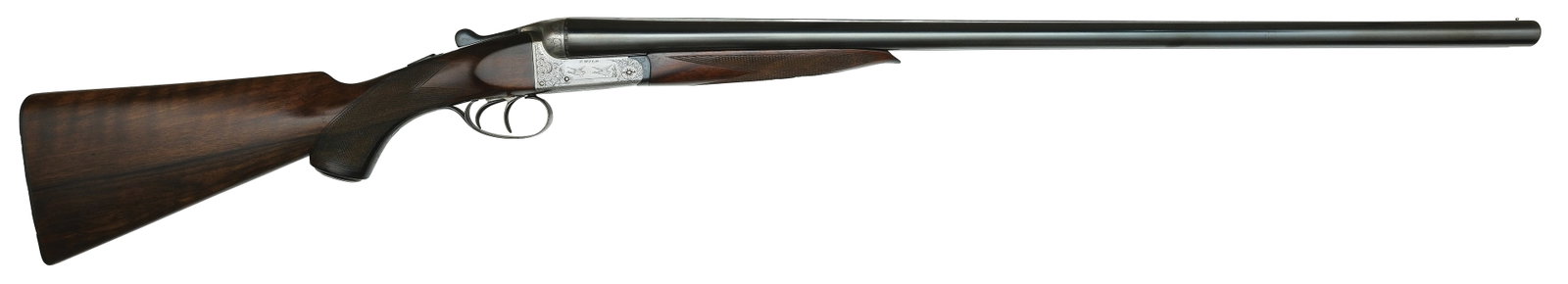 HEAVY PROOF T. WILD 12 BORE BOXLOCK SHOTGUN.: SN. 21120. Cal. 12ga. Built with 30" fluid steel brls that have slightly raised file cut top rib with brass front bead. Rib engraved "T. WILD 17 & 18 WHITTALL STREET BIRMINGHAM". Brl flats show 3", 12