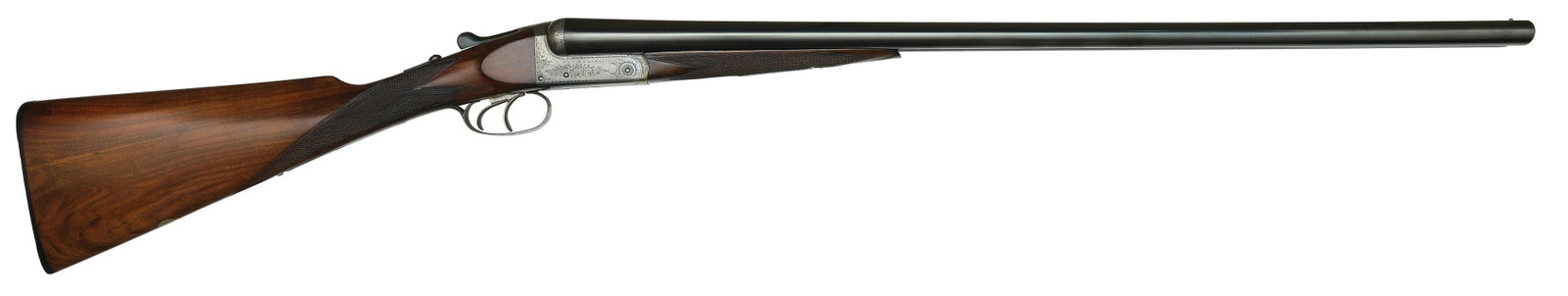 VERY GOOD LIGHTWEIGHT G.E.LEWIS 12 BORE GAME GUN.: **Please note the correct bore diameter is .733, not .633 as stated in the measurements.** SN. 11852. Cal. 12ga. Built with 30" blued steel brls that have concave top rib with brass front bead. Remnan