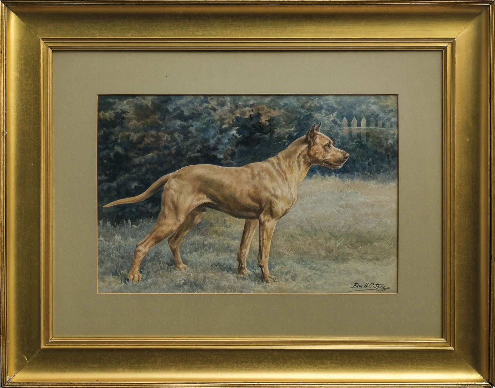 Edmund Osthaus (1858-1928), watercolor on paper.: Signed and dated lower right. 13 x 19 ½ in. (image). Frame- 25 ¼ x 32 in. (frame).