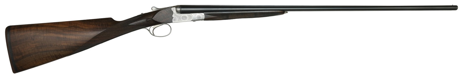 BEAUTIFUL F.LLI RIZZINI R2E MODEL .410 BORE SHOTGUN ENGRAVED BY BALNEARI.: SN. 1580. Cal. .410ga. Proved in 1977 and built with 29-1/4" chopperlump brls that have slightly raised cross hatch filed top rib with small brass front bead. Left brl engraved with importer's n