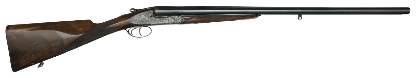 HANDSOME FABIO ZANOTTI 12 BORE HIGH GRADE GAME GUN.: SN. 4270-1. Cal. 12ga. Made with 27-5/8" Boehler steel brls that have slightly raised matted top rib with small brass front bead. Breech ends with small ring of engraving. Polished flats. Splinter for