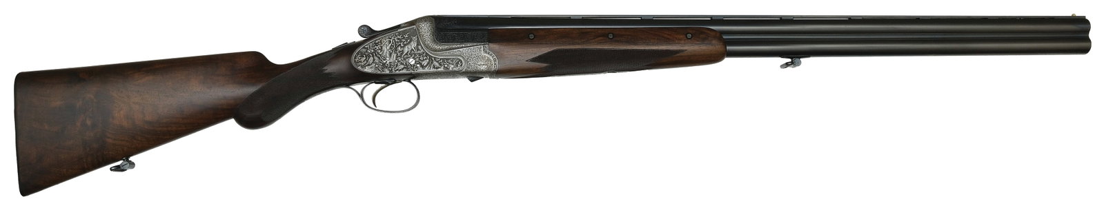 EXCEPTIONALLY FINE AND WELL PROVENANCED GEBRUDER MERKEL MODEL 303E 12 BORE SHOTGUN WITH CASE.: SN. 42932. Cal. 12ga. Colonel Fay K. Green this exceptional shotgun ordered by him in 1956 and built with 28" Bohler steel brls that have slightly raised matted ventilated top rib with white fron