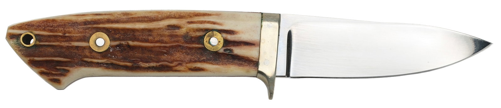 R.W. Loveless, Lawndale, California.: Drop point steel blade with "Lawndale" and 541 markings on the blade and an Antler handle. Overall length of 8.5" with a 3.75" cutting edge. 